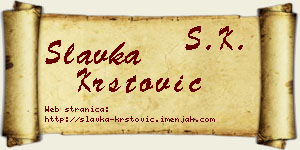 Slavka Krstović vizit kartica
